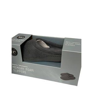 Wayland Square Unisex Faux Fur Memory Foam Slip on Casual Slipper Dark Gray‎